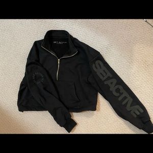 SET Active cropped half zip — ONYX